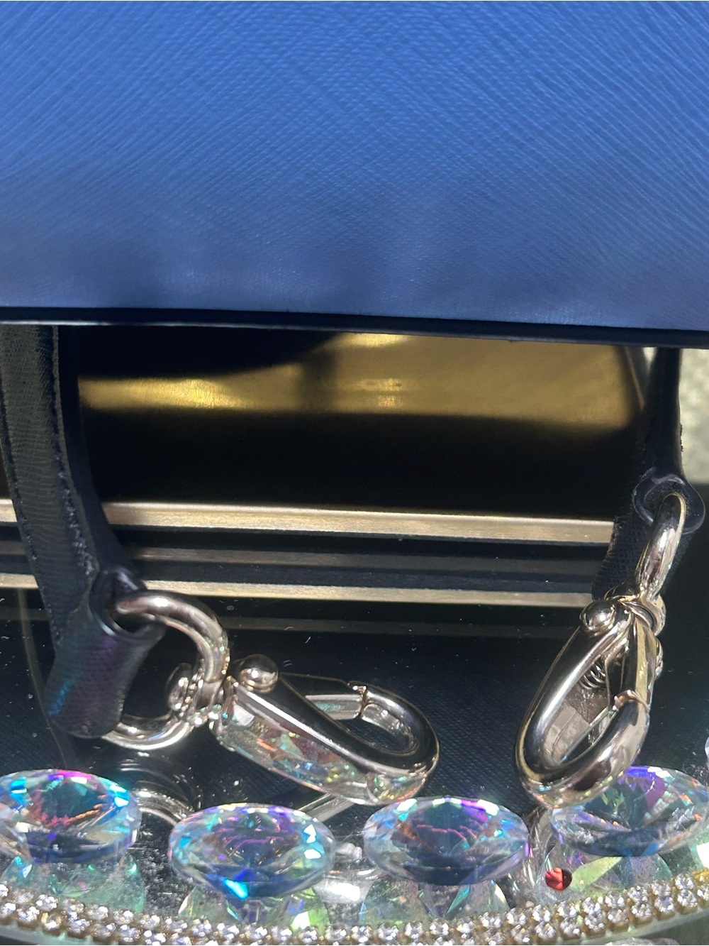 Kate Spade Laurel Way Blue and Crossbody Tote Bag Approx. 17 x 11 x 4. - Picture 6 of 9